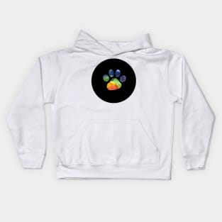 Paw Print - Rainbow Pride Silhouette Kids Hoodie